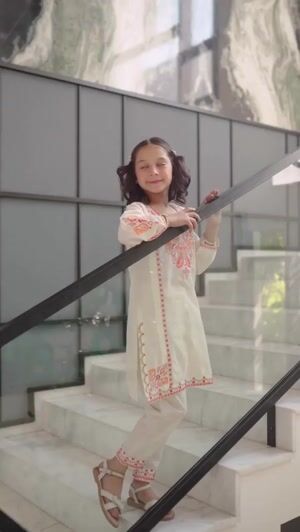 Cream Kurta Set for Girl