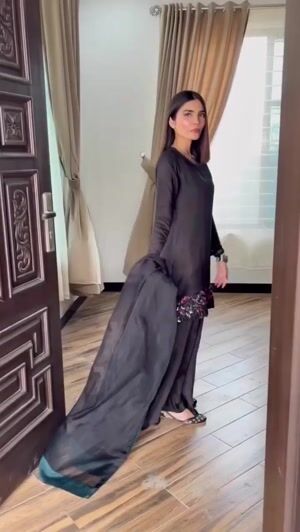 Black Kurta Set for Women