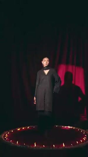 Black Kurta Set for Women