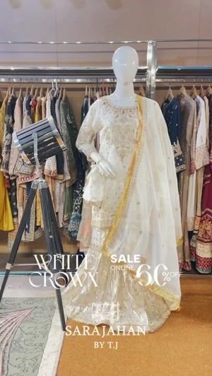 White Gharara for Women