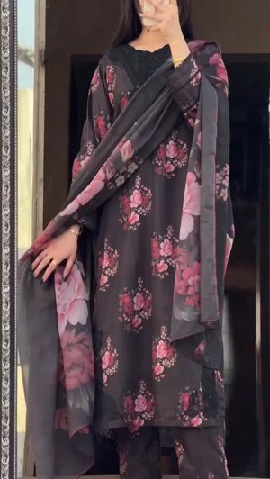 Black Kurta Set for Women