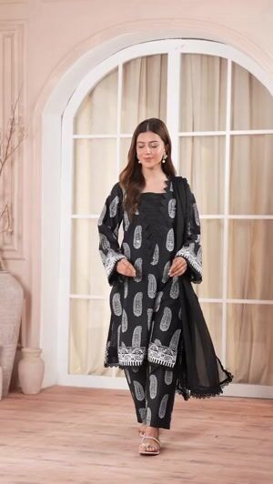 Black Kurta Set for Women