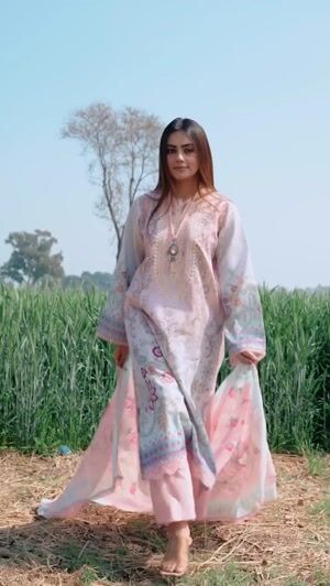 Pastel pink Kurta Set for Women
