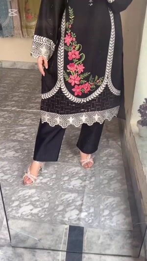Black Kurta Set for Women
