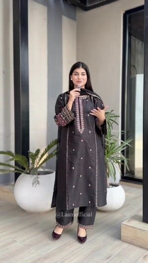 Black Kurta Set for Women