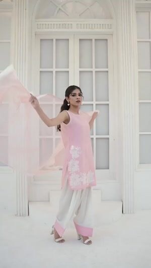 Pastel pink Kurta Set for Women