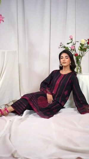 Black Kurta Set for Women