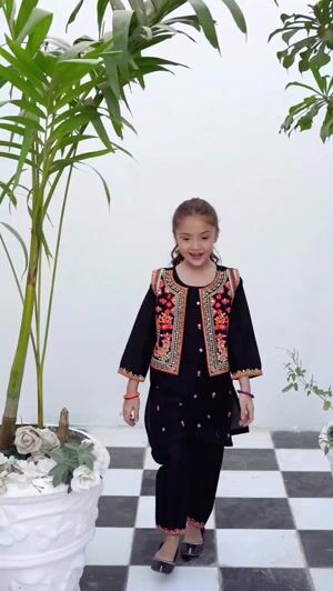 Black Kurta Set for Girl