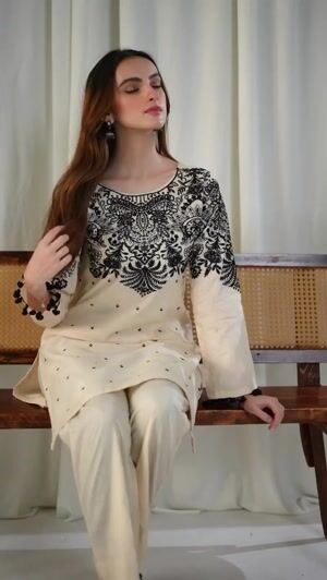 Cream Kurta Set for Women