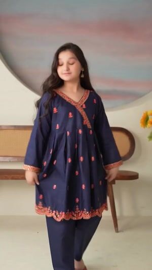 Navy blue Angrakha for Girl