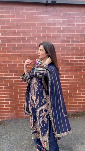 Navy blue Unstitched for Women