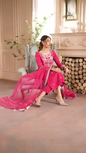 Hot pink Kurta Set for Women