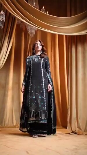 Black Kurta Set for Women