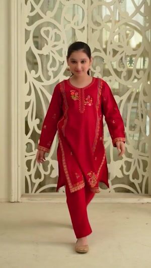 Red Kurta Set for Girl
