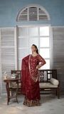 Cherry red Gharara for Women