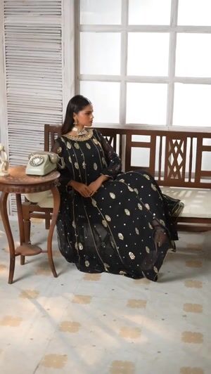 Black Anarkali for Women