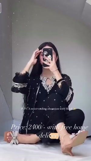 Black Kurta Set for Women