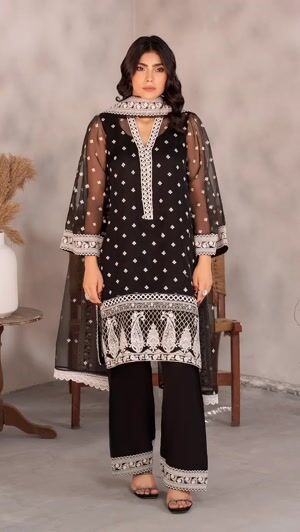 Black Kurta Set for Women