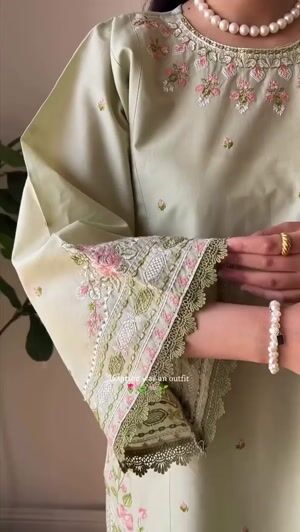 Pistachio green Kurta Set for Women