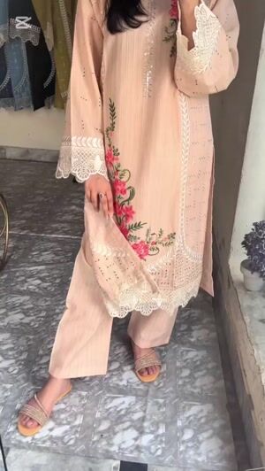 Peach pink Kurta Set for Women