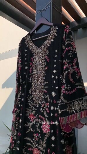 Jet black Pishwas for Women
