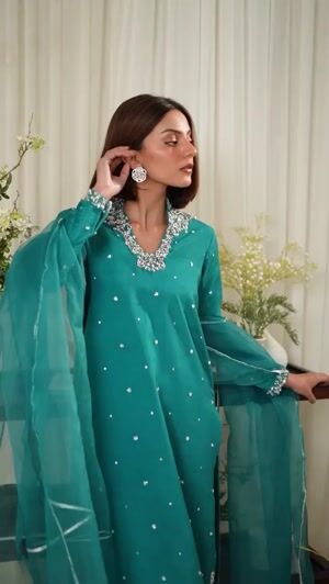 Teal Kurta Set for Women