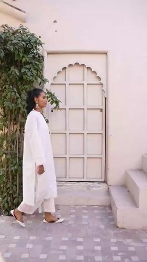White Kurta Set for Women