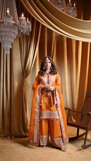 Orange Kurta Set for Women