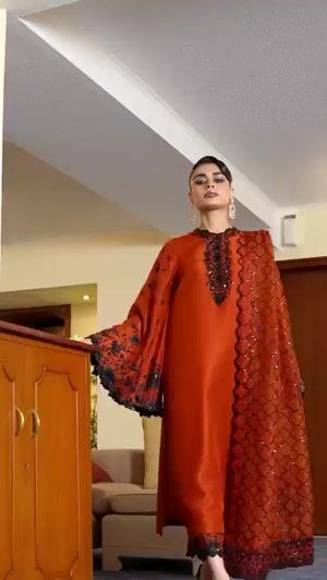 Rust orange Kurta Set for Women