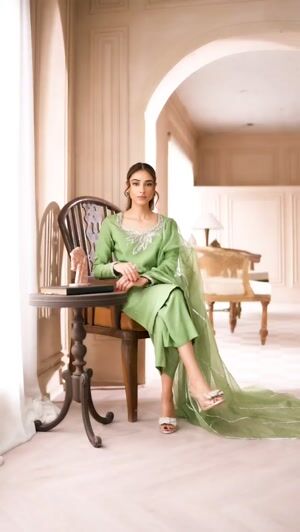 Green Kurta Set for Women