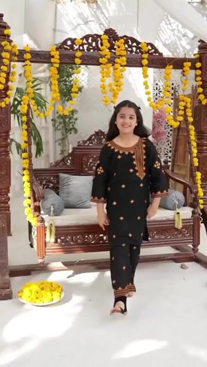Black Kurta Set for Girl