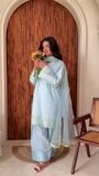 Ice blue Kurta Set for Women