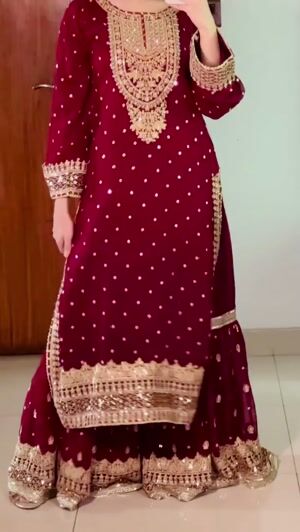 Maroon Gharara for Women