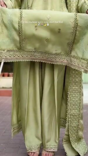 Pistachio green Kurta Set for Women