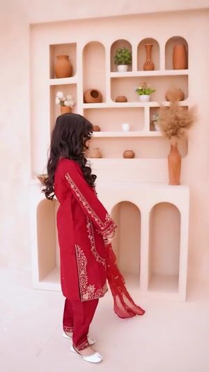 Maroon Kurta Set for Girl