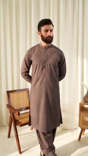 Brown Shalwar Kameez for Men