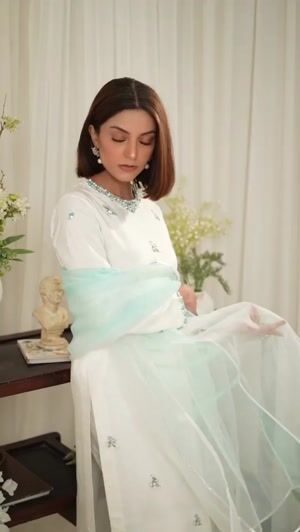 White Kurta Set for Women