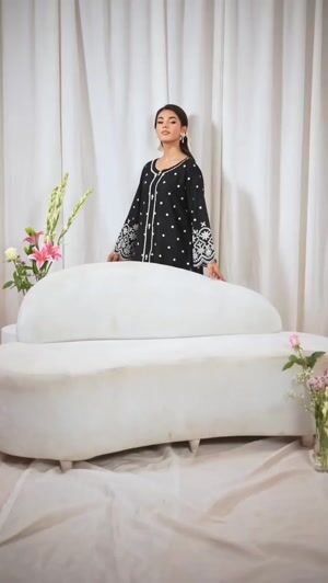 Black Kurta Set for Women