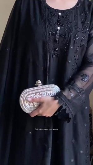 Black Kurta Set for Women