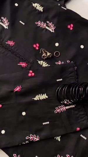 Black Kurta Set for Women