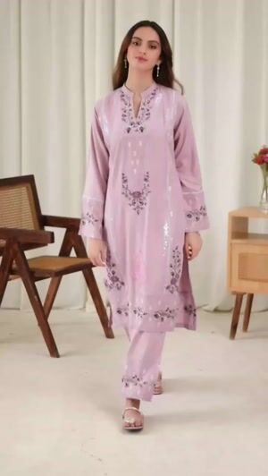 Baby pink Kurta Set for Women