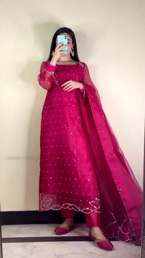 Shocking pink Kurta Set for Women