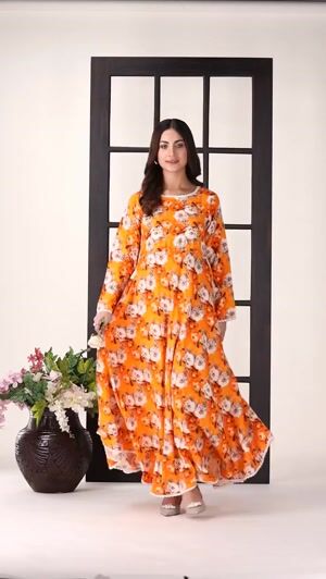 Pumpkin orange Pishwas for Women