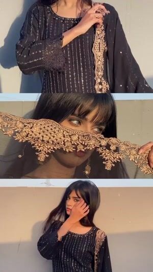 Black Kurta Set for Women