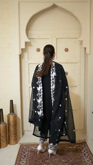 Black Kurta Set for Women