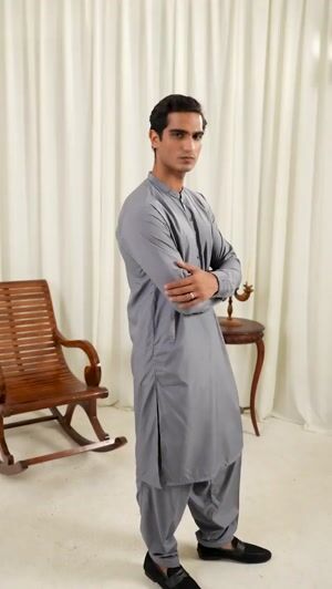 Grey Kurta Set for Men