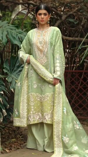 Pistachio green Kurta Set for Women
