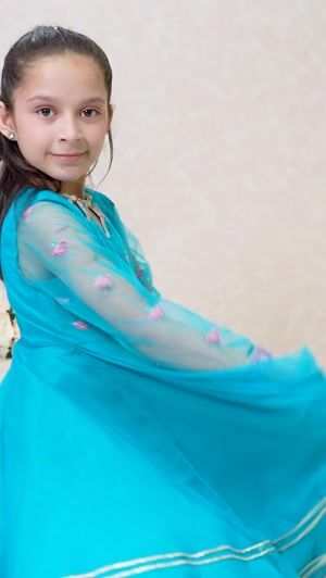 Dark cyan Pishwas for Girl