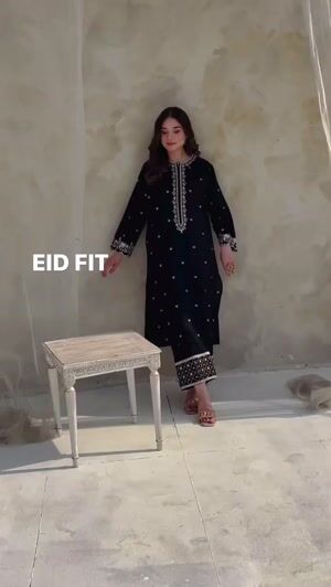 Black Kurta Set for Women