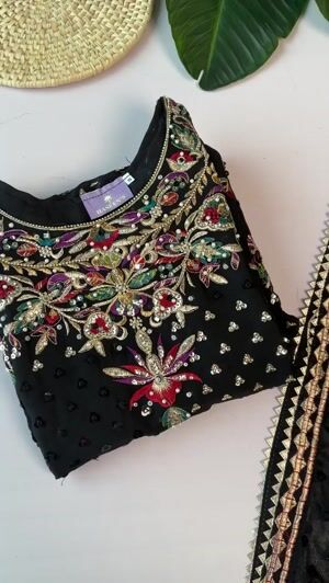 Jet black Kurta Set for Women